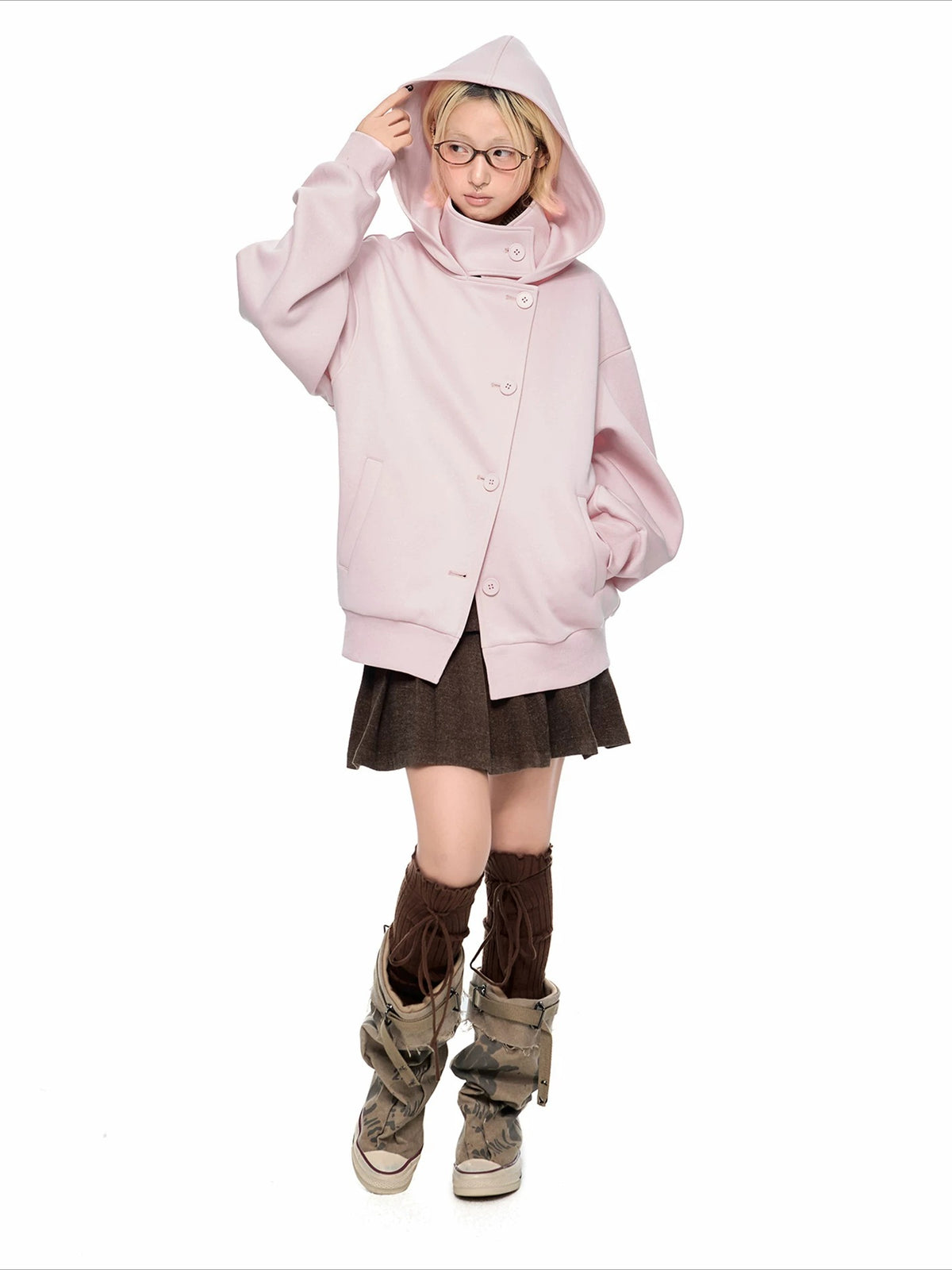 Hooded Wool Blend Jacket