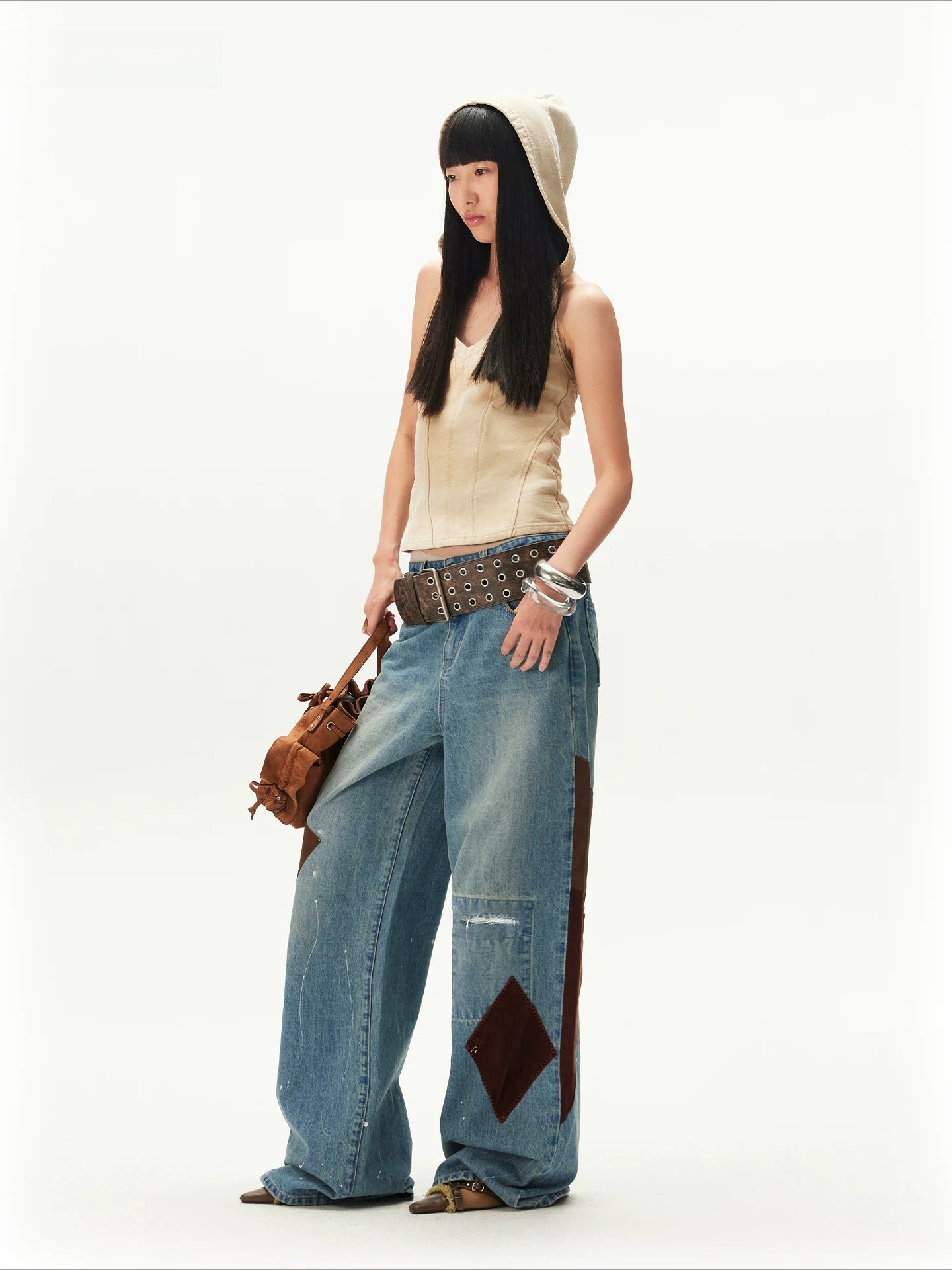Hooded V-Neck Distressed Sleeveless Top