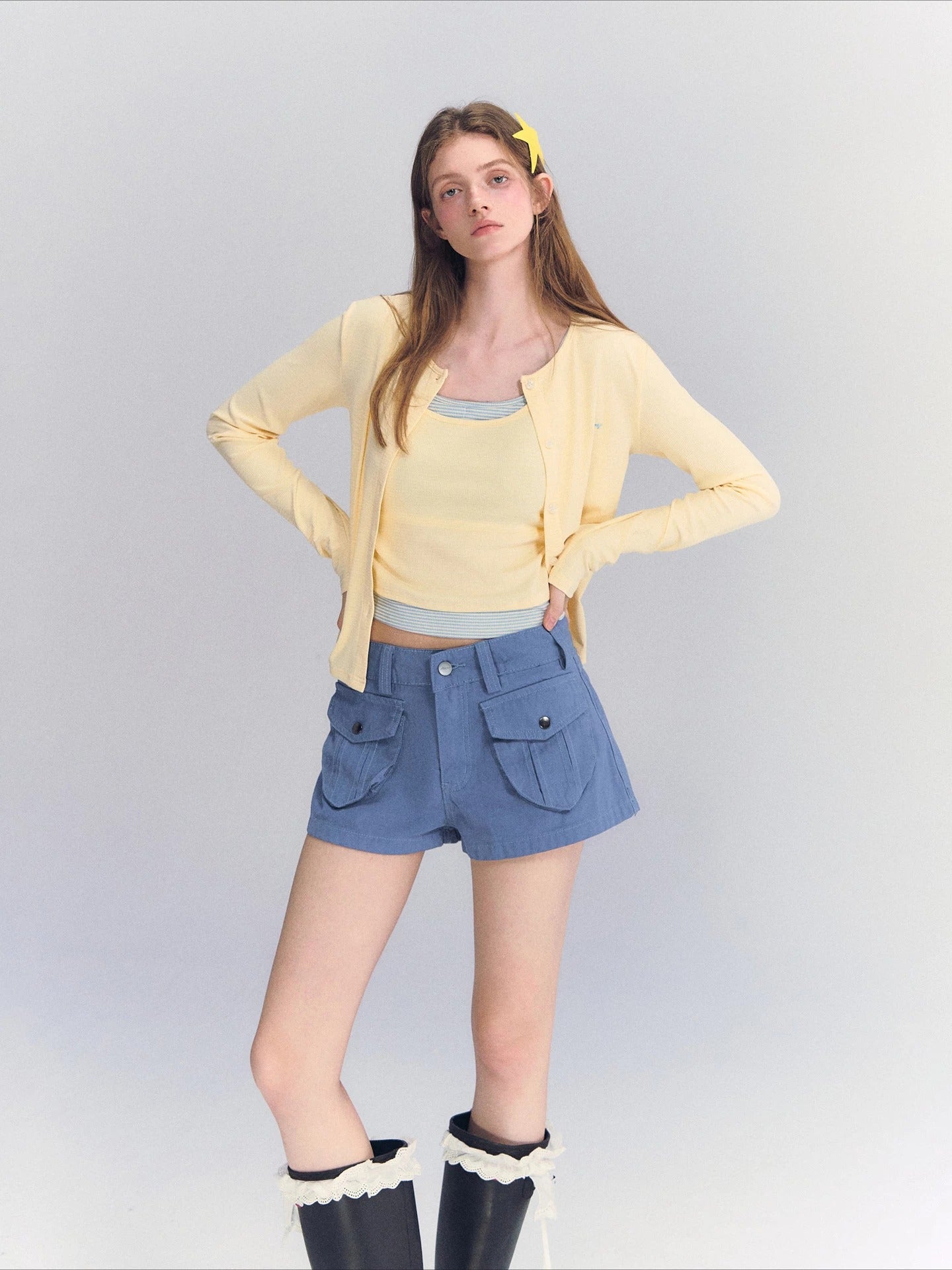 Blue Cargo Shorts