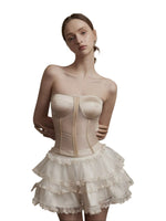 Apricot Corset Top & Skirt Set