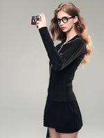 V-neck Hand-knit Cardigan