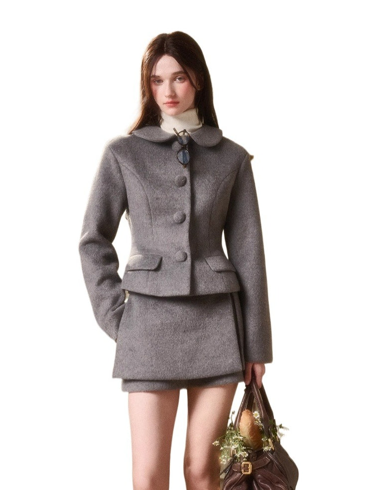 Cosagach Woolen Chic Jacket & Shorts Set