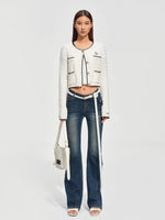 +5CM N5 Wave Washed Straight Jeans