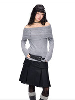Off-Shoulder Knit Sweater
