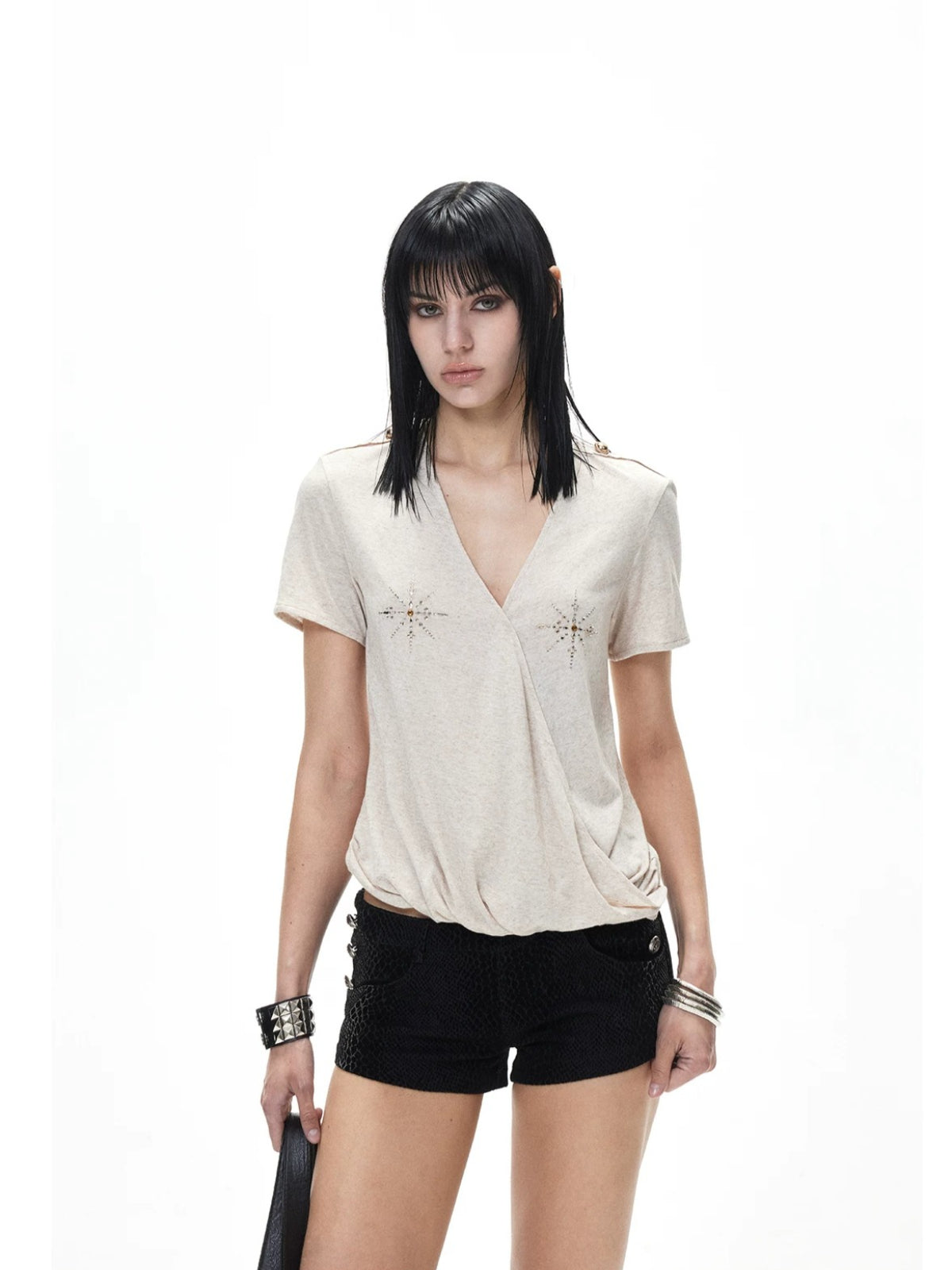 Low Waist Textured Shorts