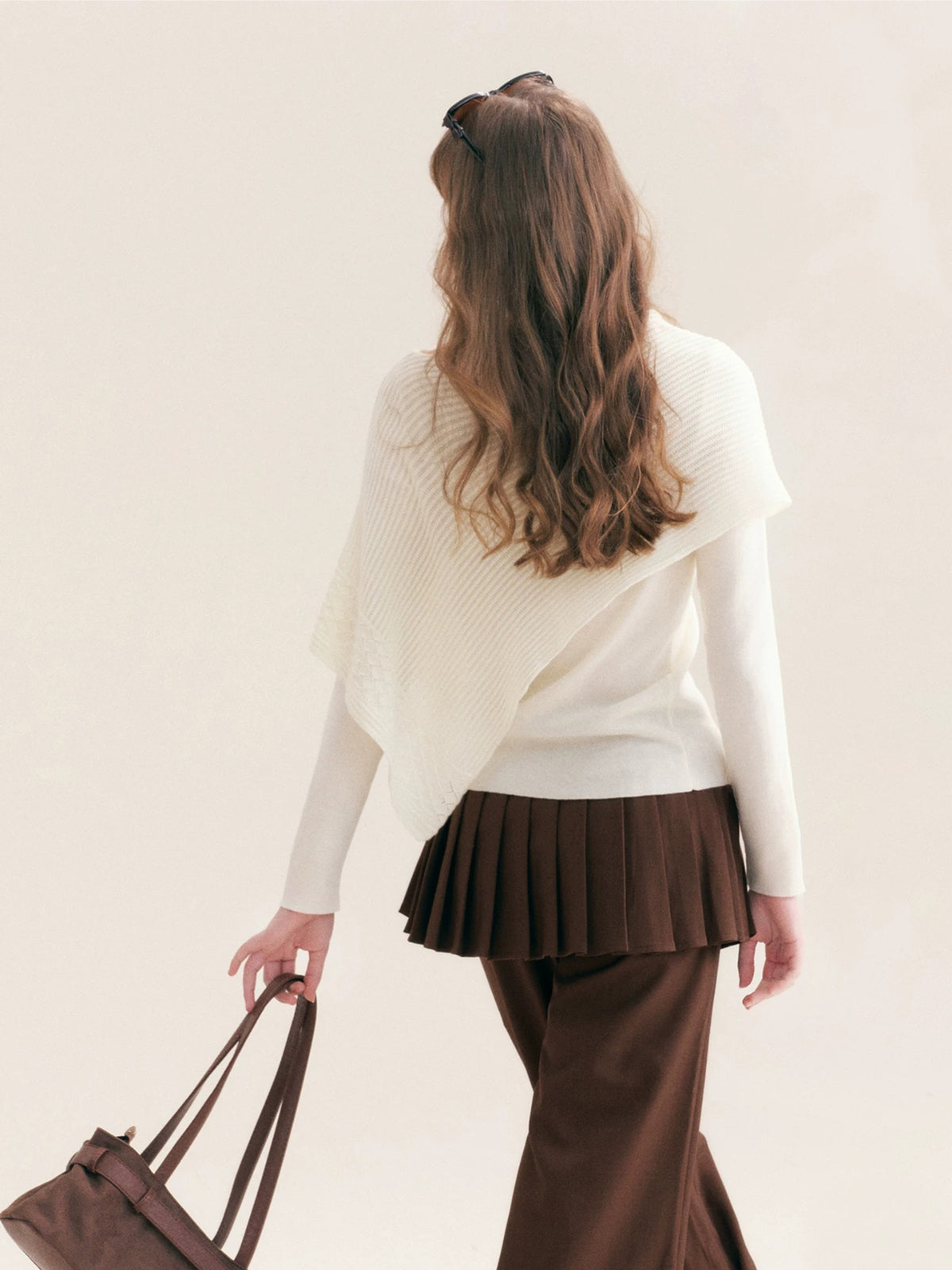 Asymmetric Cape Knit Top