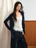 Tie Bust Knit Cardigan Set