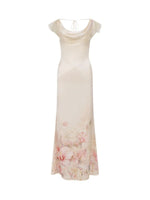 Floral Print Satin Mermaid Dress