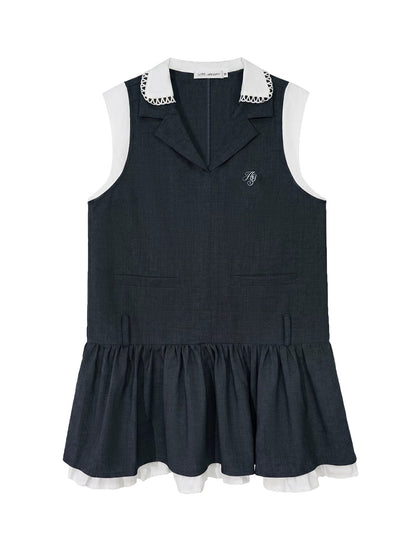 Contrast Collar Mini Dress