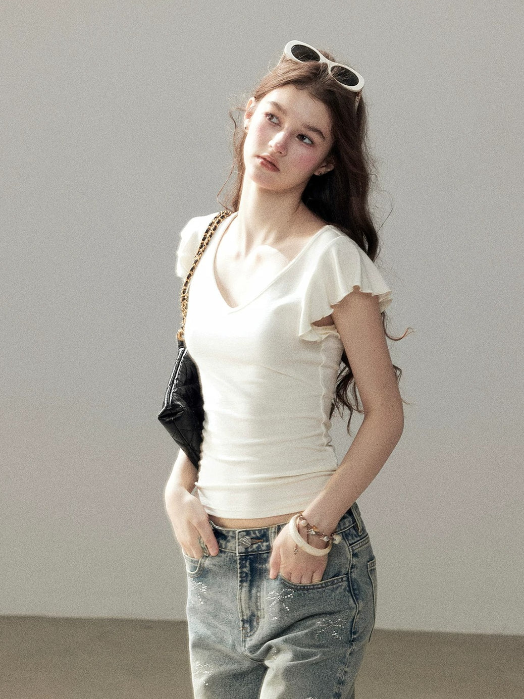 V-Neck Puff Sleeve Top