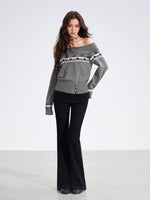 Embroidered Flared Slim-Fit Jeans