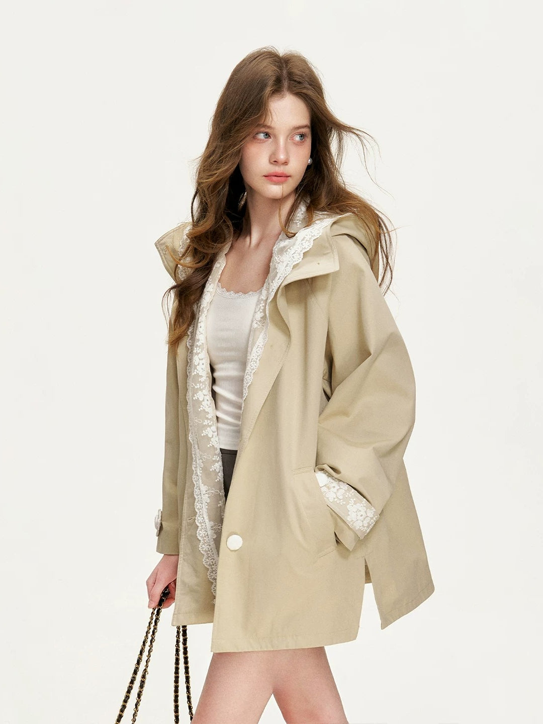 Lace Hooded Windbreaker