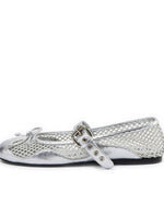 Fishing Net Woven Flat Mary Jane Shoes