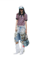 Grunge Distressed Bermuda Shorts