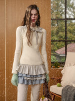 Vichy Pleated Knit Dress