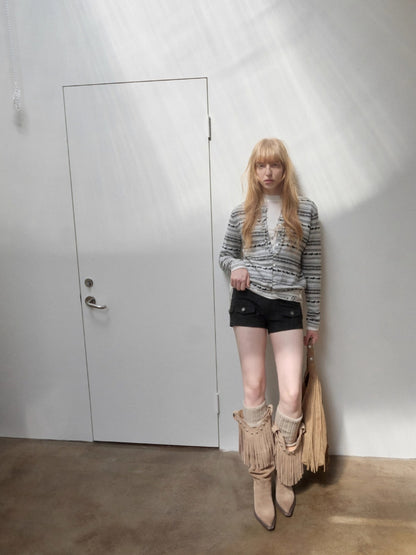 Suede Studded Cargo Shorts