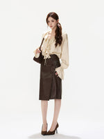 Satin Ruffle Blouse