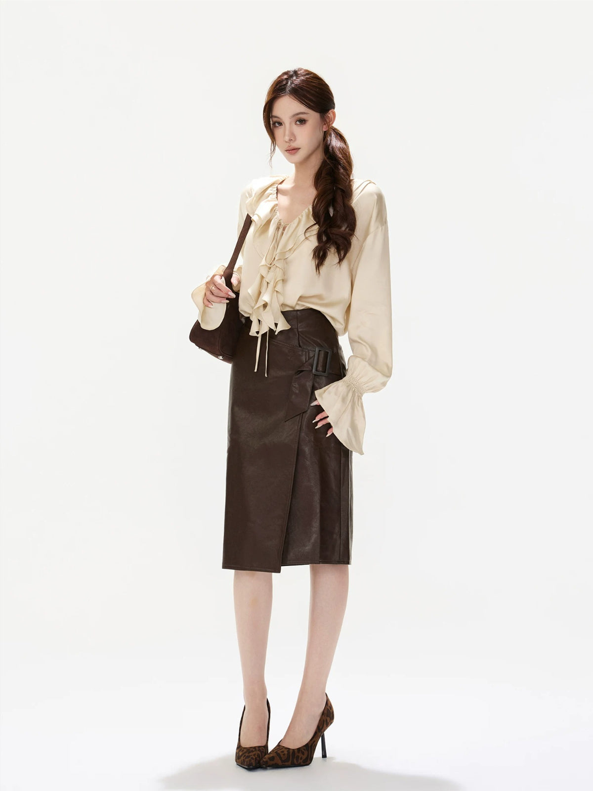 Satin Ruffle Blouse