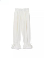 Lace Panel Wide-Leg Pants
