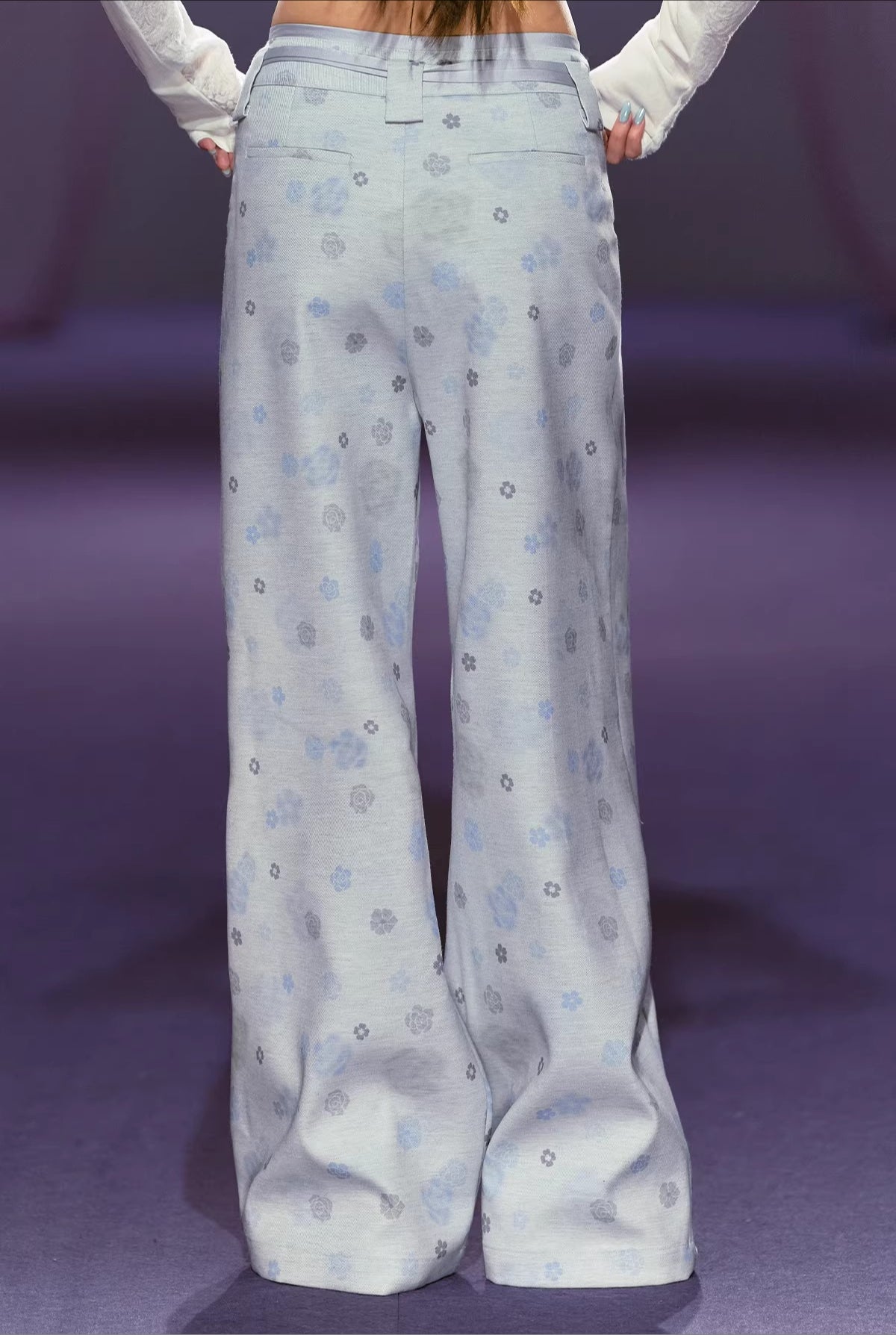 Floral Printed Satin Trousers