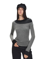 Lyocell Wool Colorblock Layered Base Top