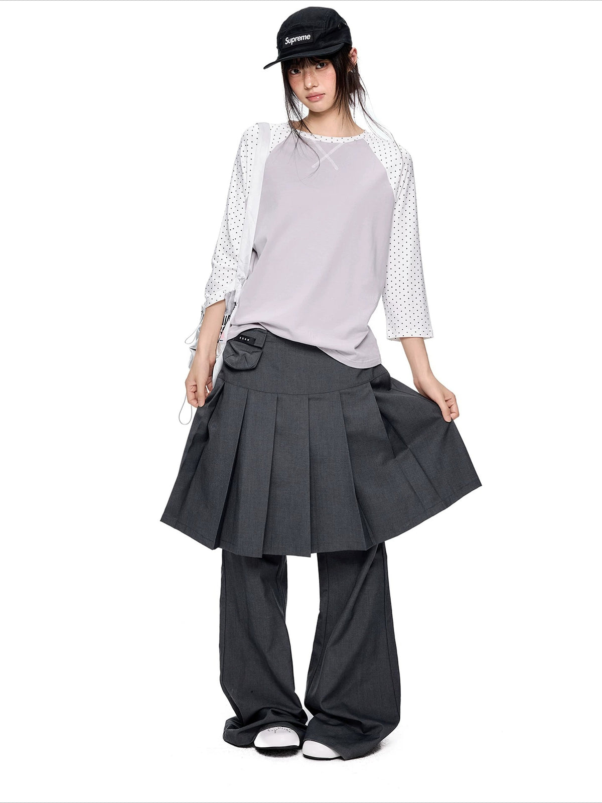 Pleated Skirt Flare Pants