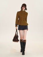 Belted Wool Blend Tailored Shorts