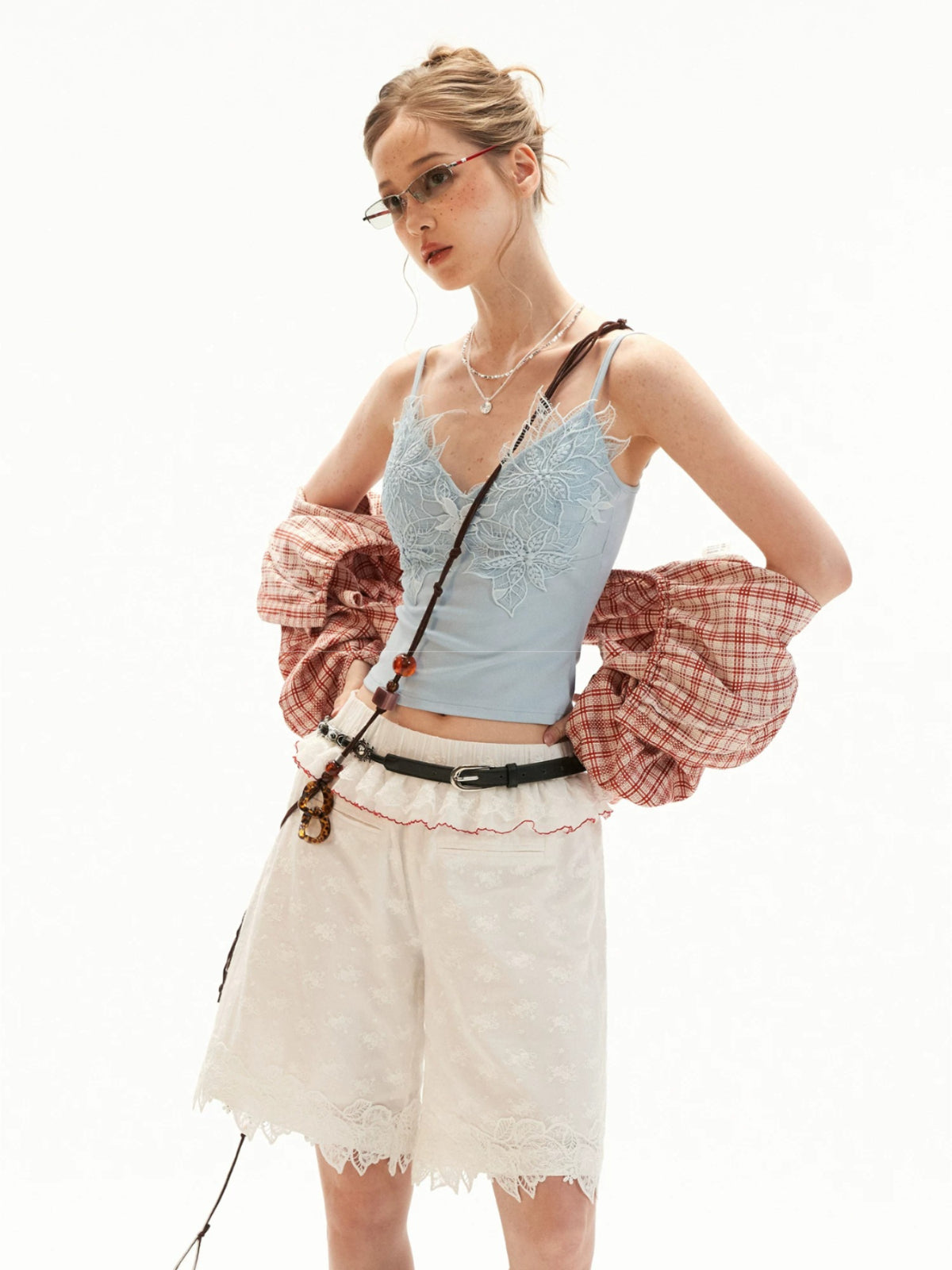 Lace Layered Wide Leg Shorts