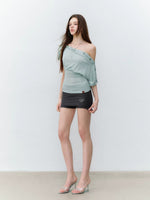 Off-Shoulder Button Top