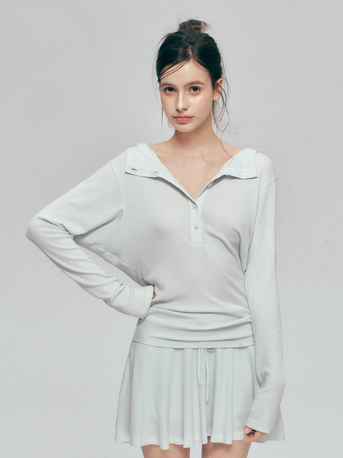 Waffle Knit Hoodie Set