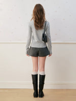 Silk Wool Cowl Neck Knit Top