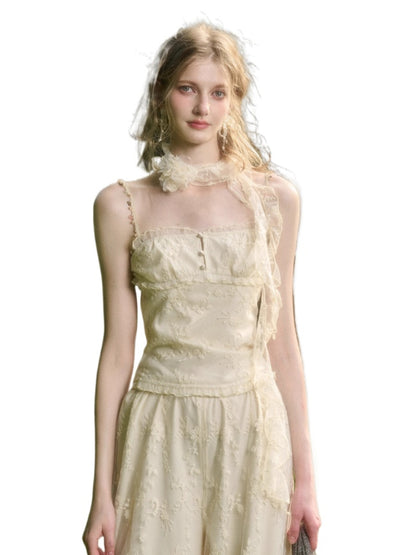 Lace Embroidery Camisole &amp; Pants Set
