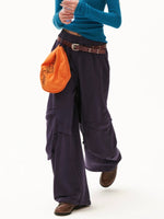 Washed Cotton Wide Leg Sweatpants