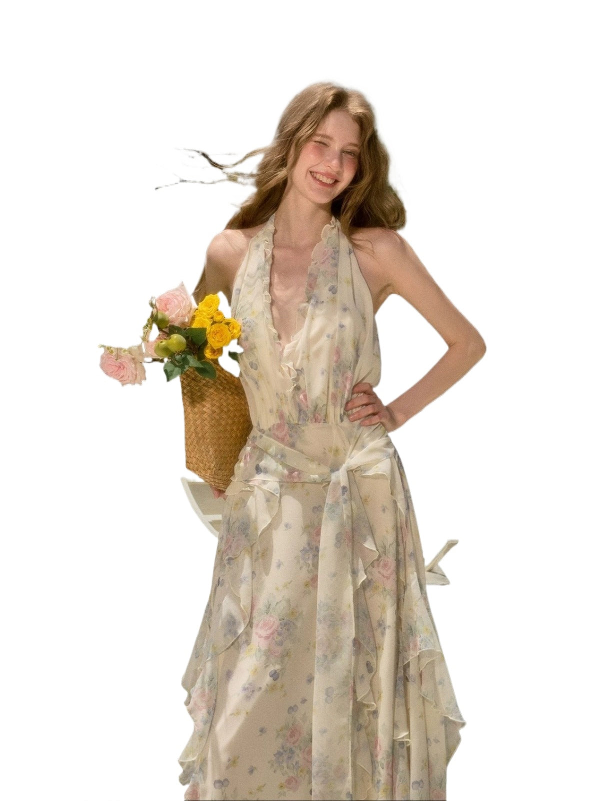 Floral Halter Maxi Dress