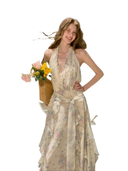 Floral Halter Maxi Dress