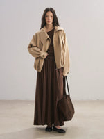 Asymmetric Lapel Bud Hem Jacket