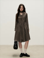Plaid Cowl Dress