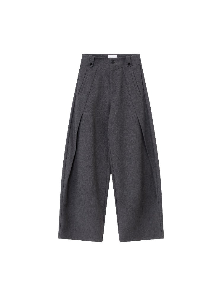 Wool Blend Curve Trousers