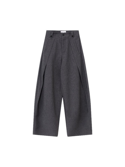 Wool Blend Curve Trousers