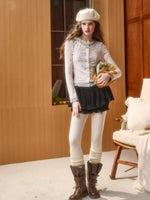 Faux Two-Piece Printed Cardigan