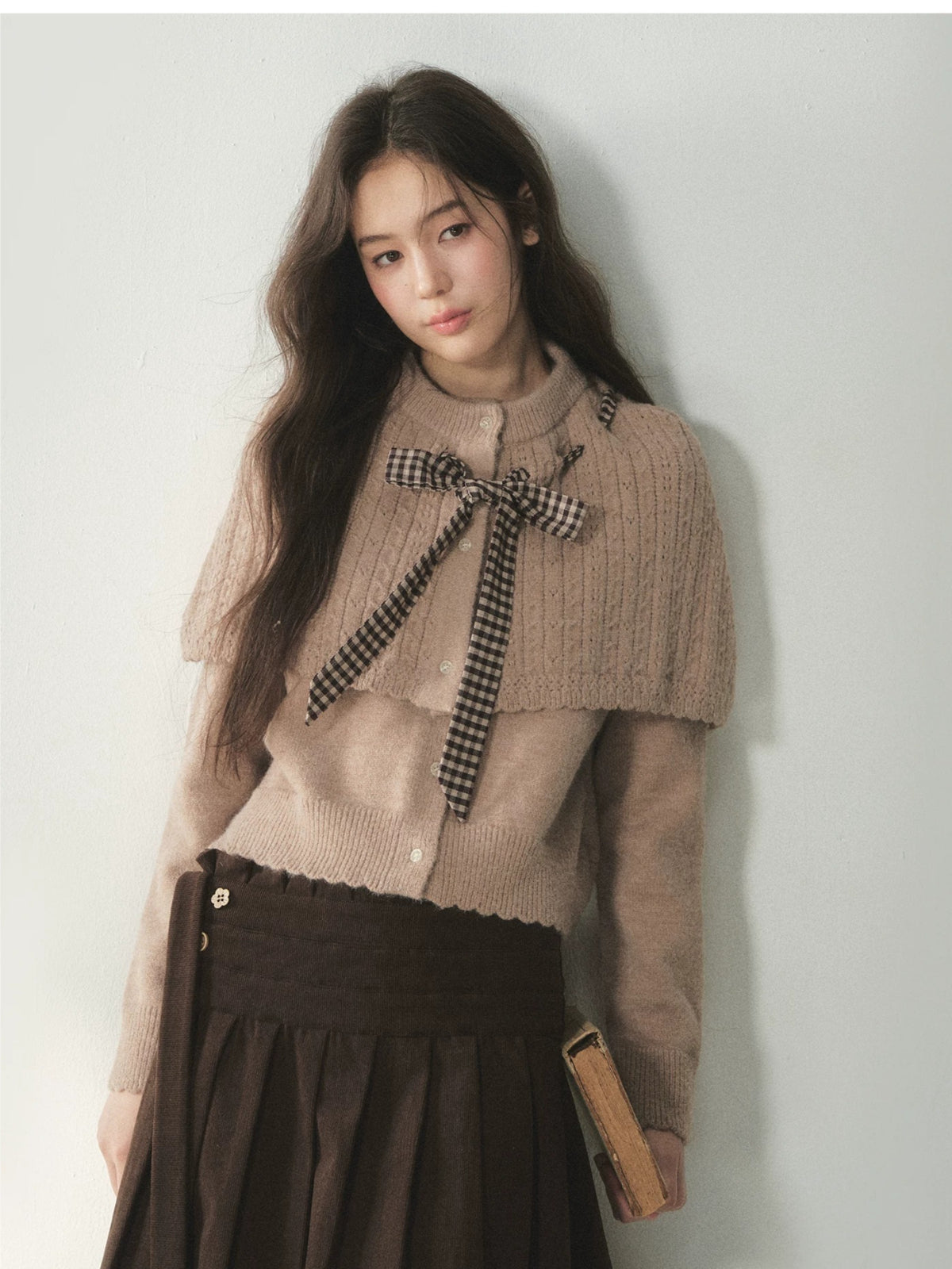 Vintage Bow Cape Knit Sweater