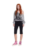 Distressed Graffiti Cotton Canvas Sneakers
