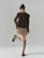 Stand-Collar Faux-Layered Jacket
