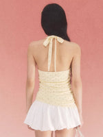 Yellow Polka Dot Halter Dress