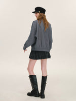 Reversible Plaid Stand Collar Jacket