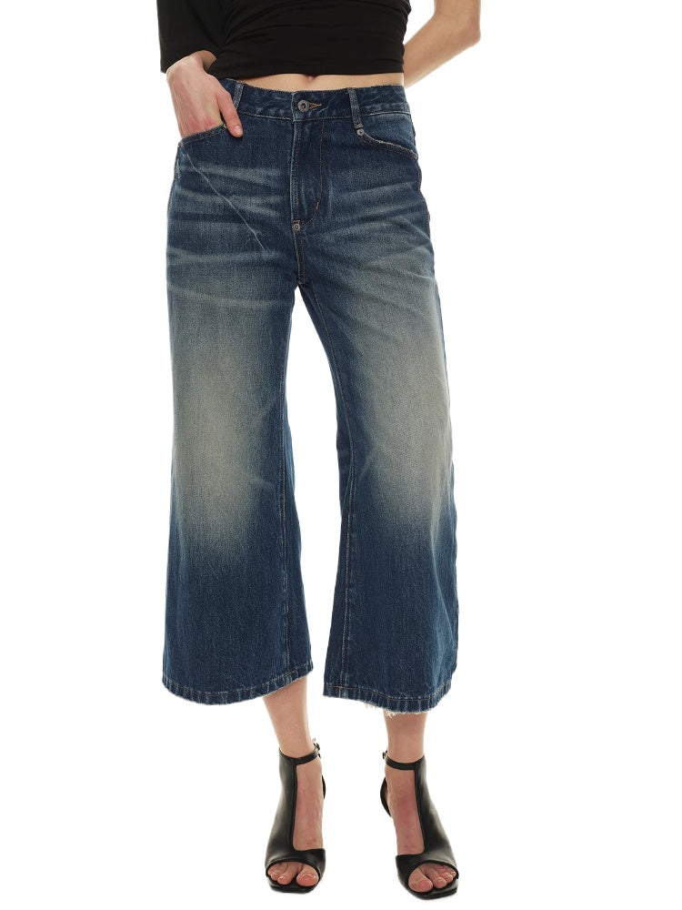 Vintage Flare Capri Jeans