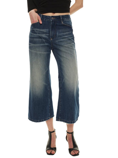 Vintage Flare Capri Jeans