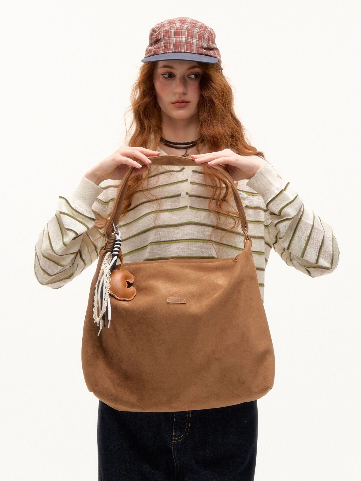 Beige &amp; Blue Striped Polo Knit T-shirt