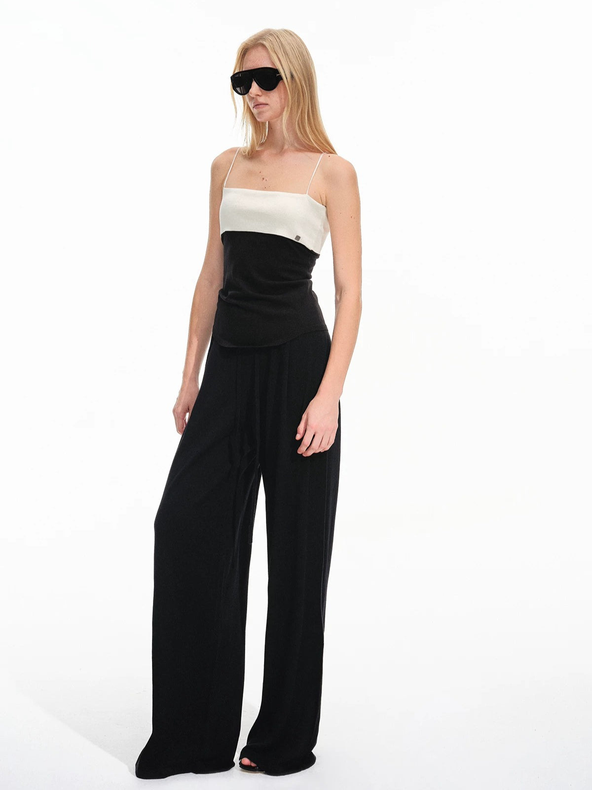 Contrast Knit Vest Set