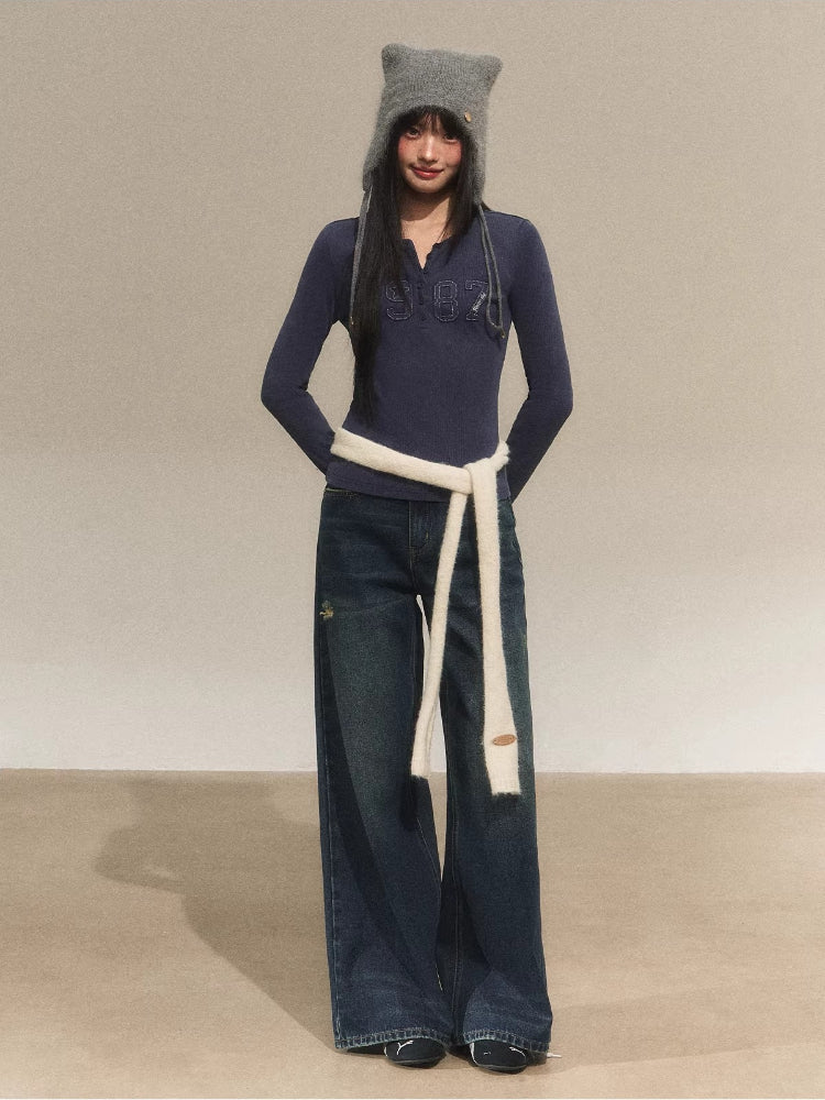 Vintage Straight Wide-Leg Jeans